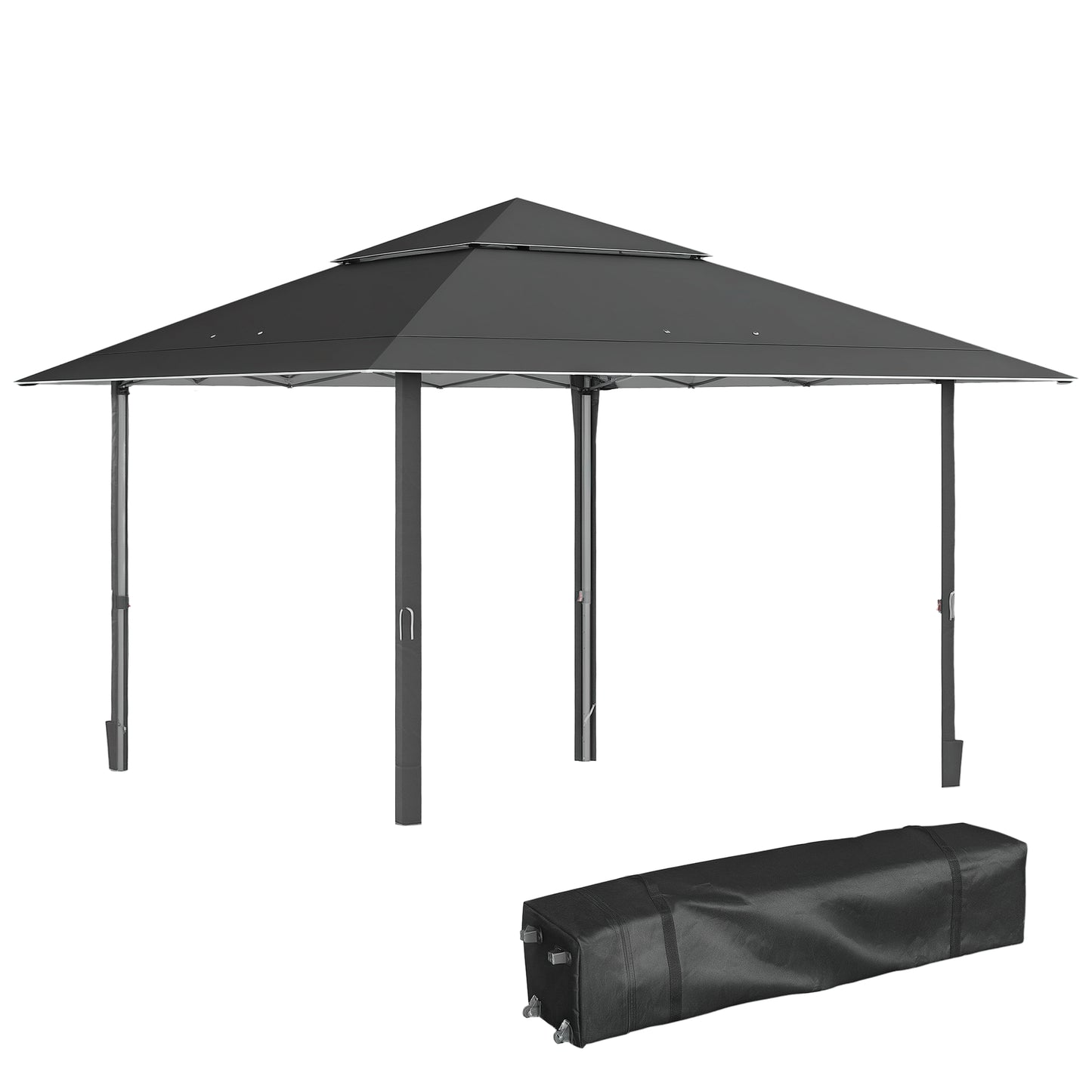 4 X 4M Outdoor Pop up Canopy Tent Gazebo W/ Steel Frame Adjustable Legs and Bag