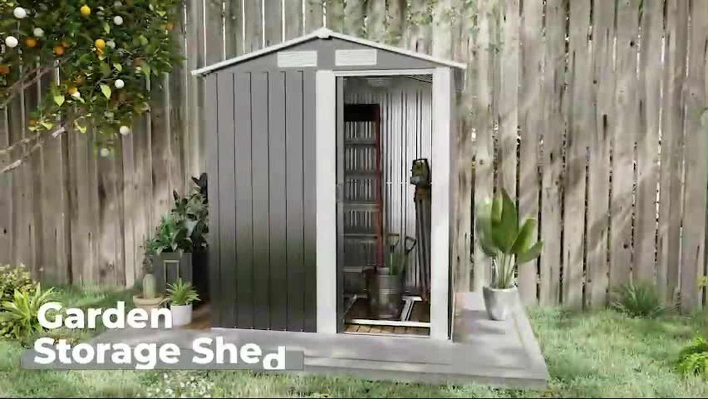Outsunny 5Ft X 4.3Ft Outdoor Metal Storage Shed with Sliding Door Sloped Roof