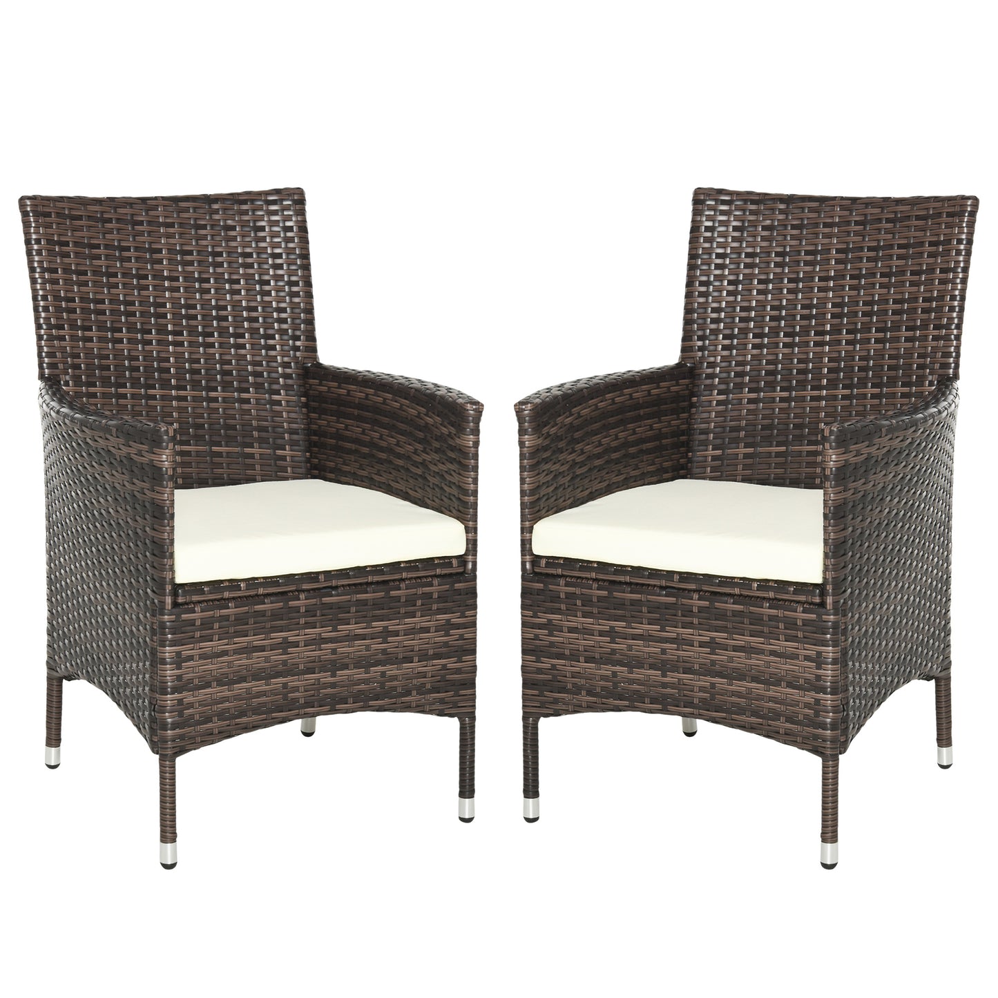Rattan Chair Patio Sofa Chairs Set Cushioned Outdoor Rattan Furniture Armrests