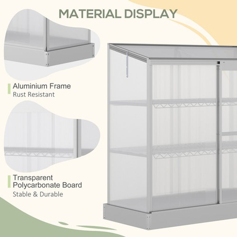 3 Tier Greenhouse Garden Plant Growth Transparent Board 131L X 58W X 140H Cm
