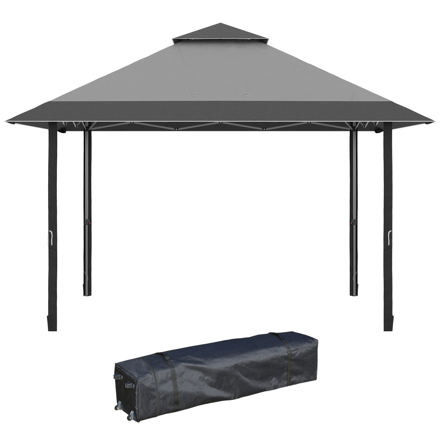 4 X 4M Outdoor Pop up Canopy Tent Gazebo W/ Steel Frame Adjustable Legs and Bag