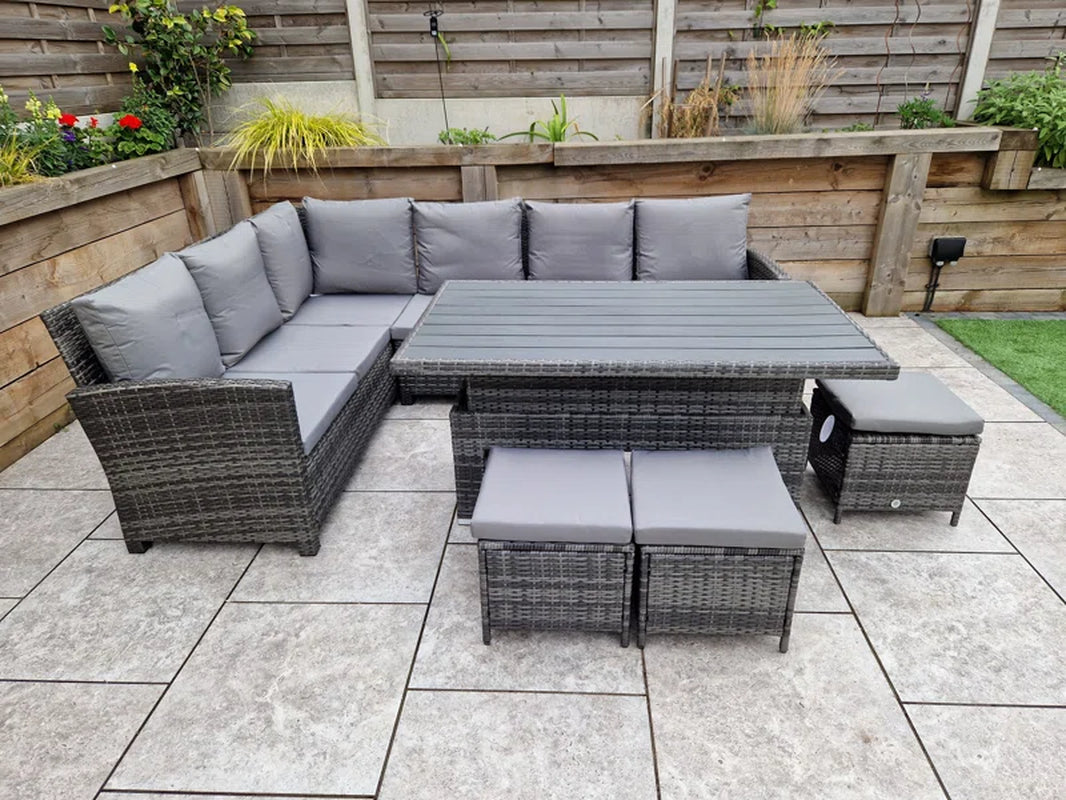 Brungardt 9 Seater Rattan Corner Sofa Set