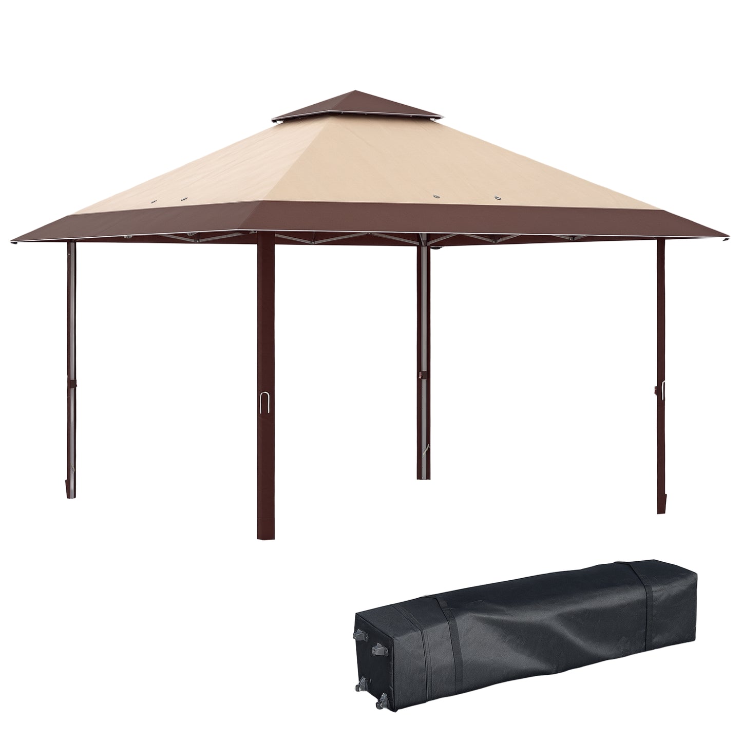 4 X 4M Outdoor Pop up Canopy Tent Gazebo W/ Steel Frame Adjustable Legs and Bag