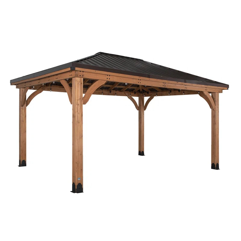 Barrington Cedar Patio Gazebo 4.8M X 3.6M (16Ft X 12Ft)