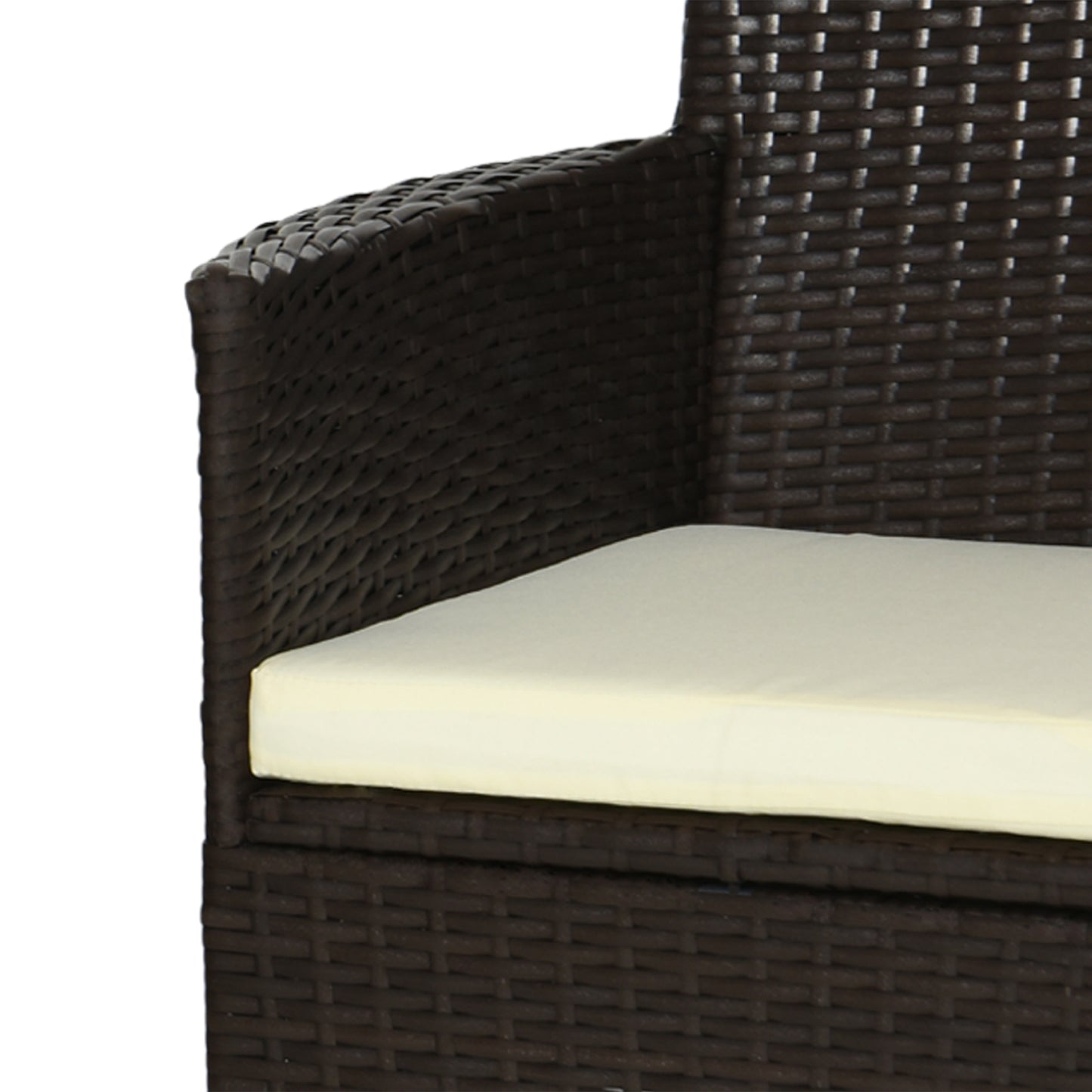 Rattan Chair Patio Sofa Chairs Set Cushioned Outdoor Rattan Furniture Armrests