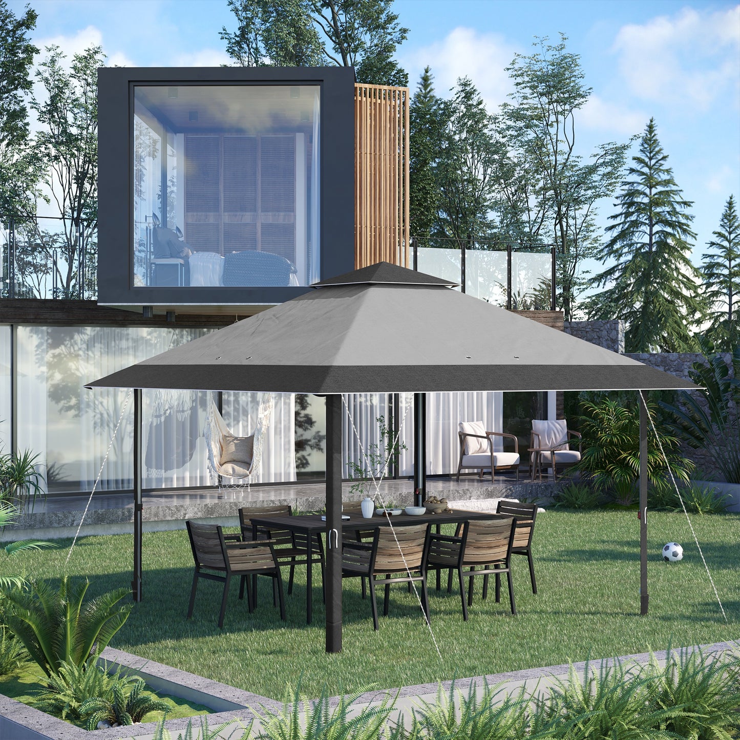 4 X 4M Outdoor Pop up Canopy Tent Gazebo W/ Steel Frame Adjustable Legs and Bag