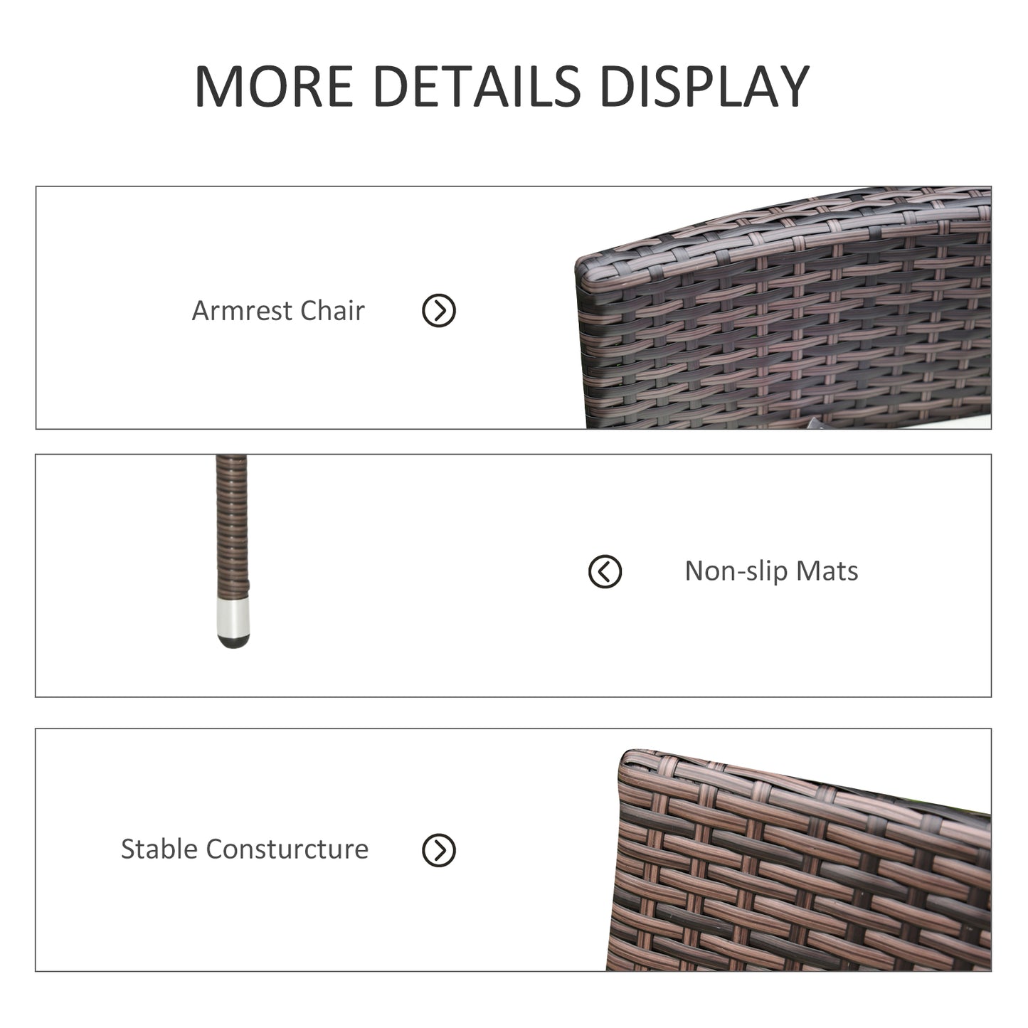 Rattan Chair Patio Sofa Chairs Set Cushioned Outdoor Rattan Furniture Armrests