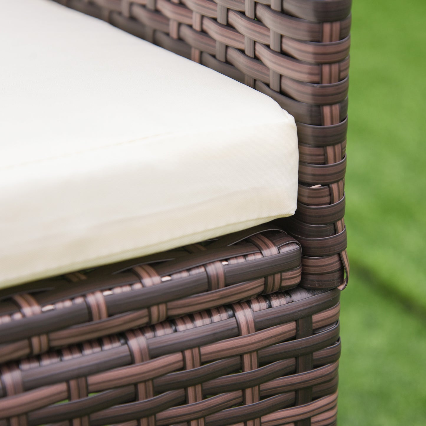 Rattan Chair Patio Sofa Chairs Set Cushioned Outdoor Rattan Furniture Armrests