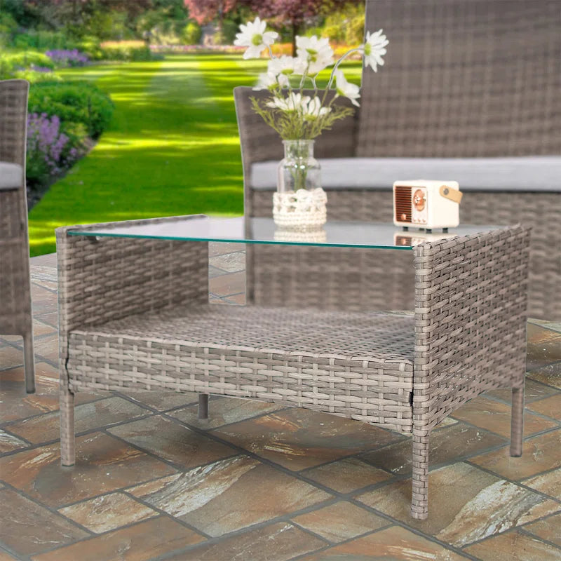 Twitchell Rattan 4 - Person Seating Group with Cushions