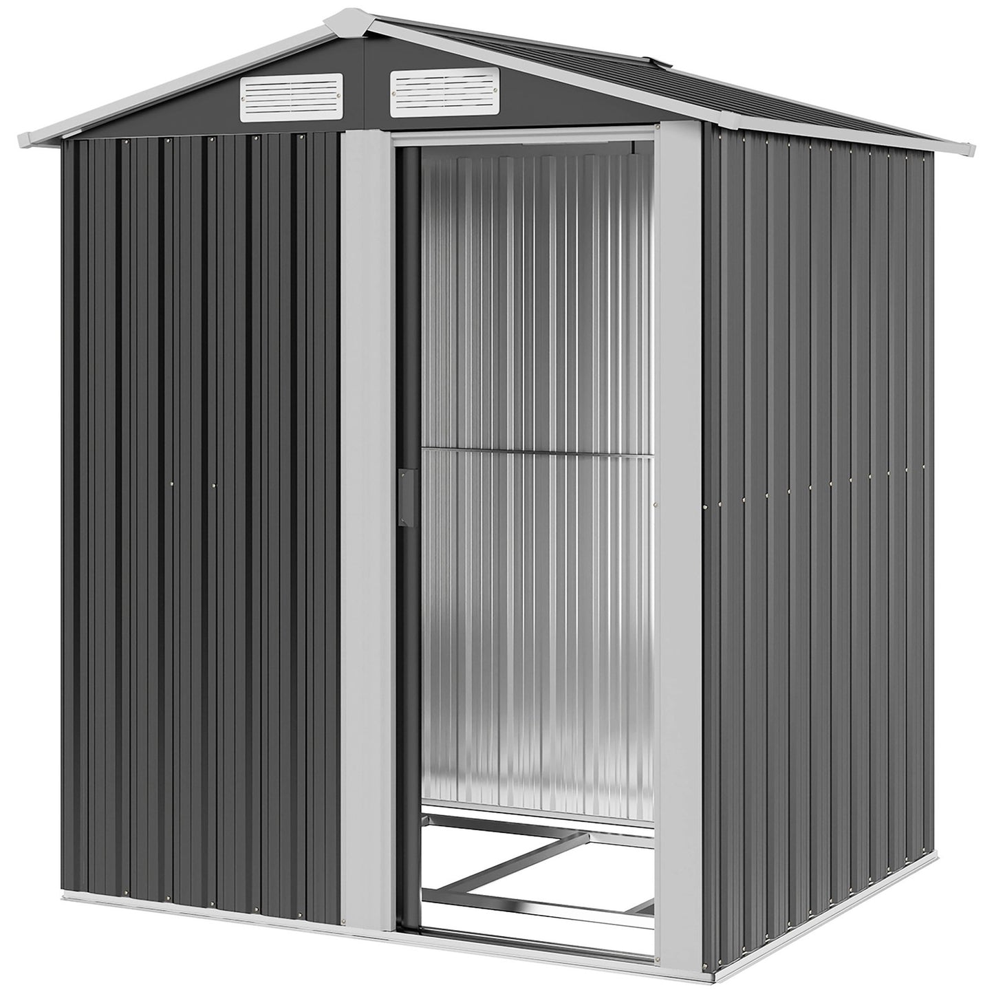 Outsunny 5Ft X 4.3Ft Outdoor Metal Storage Shed with Sliding Door Sloped Roof