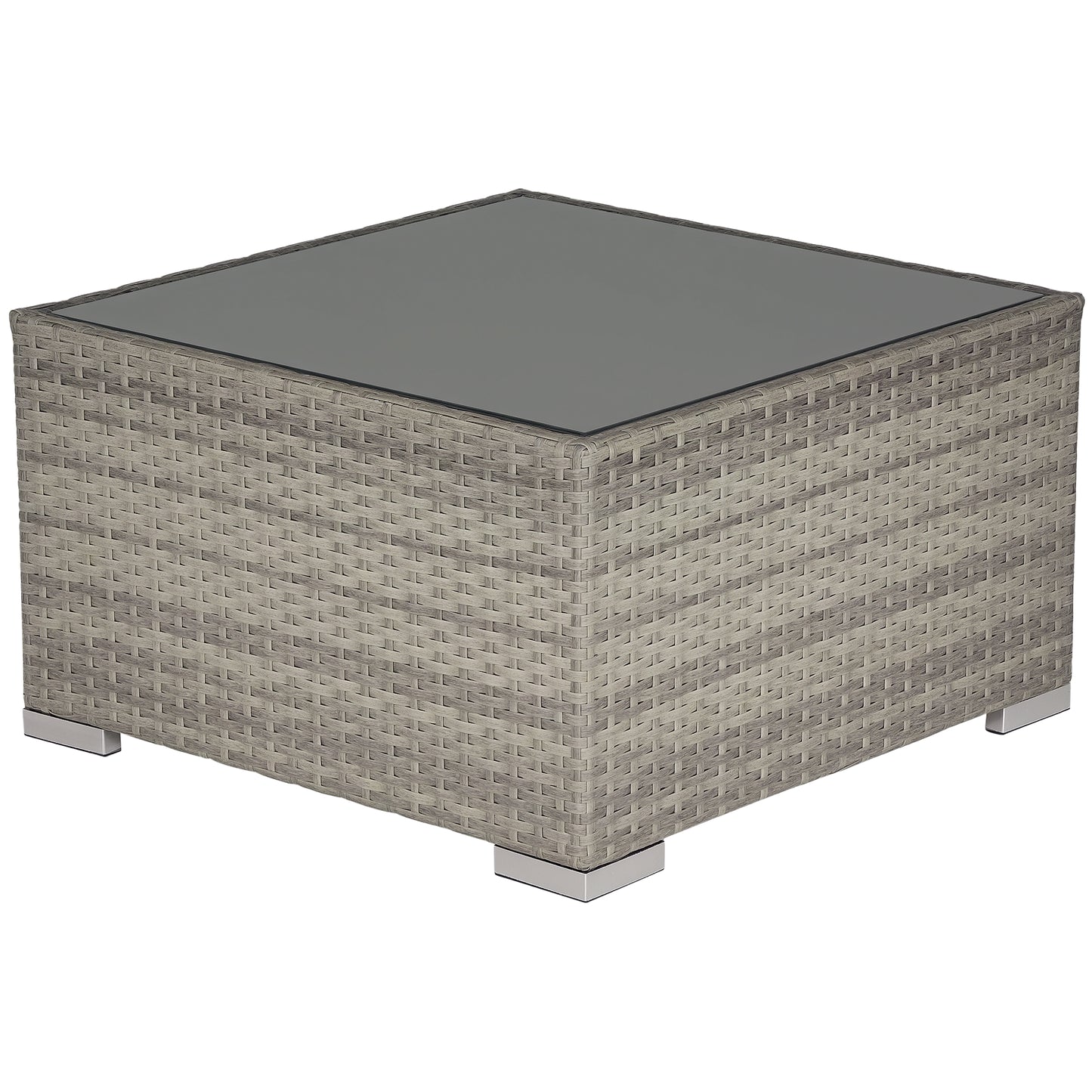 Garden Outdoor Rattan Corner Sofa,Single Sofa,Coffee Table Grey/Deep Grey