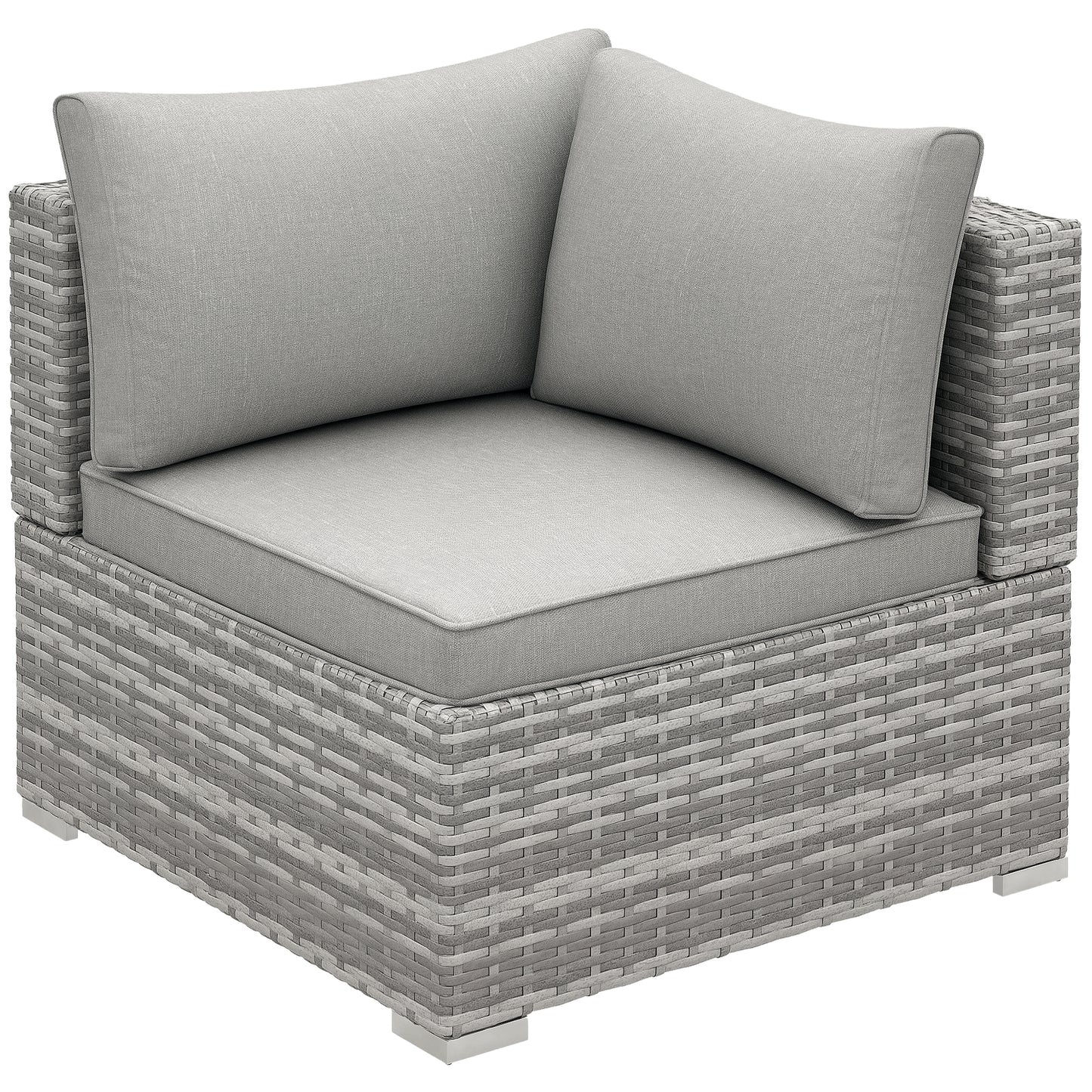 Garden Outdoor Rattan Corner Sofa,Single Sofa,Coffee Table Grey/Deep Grey