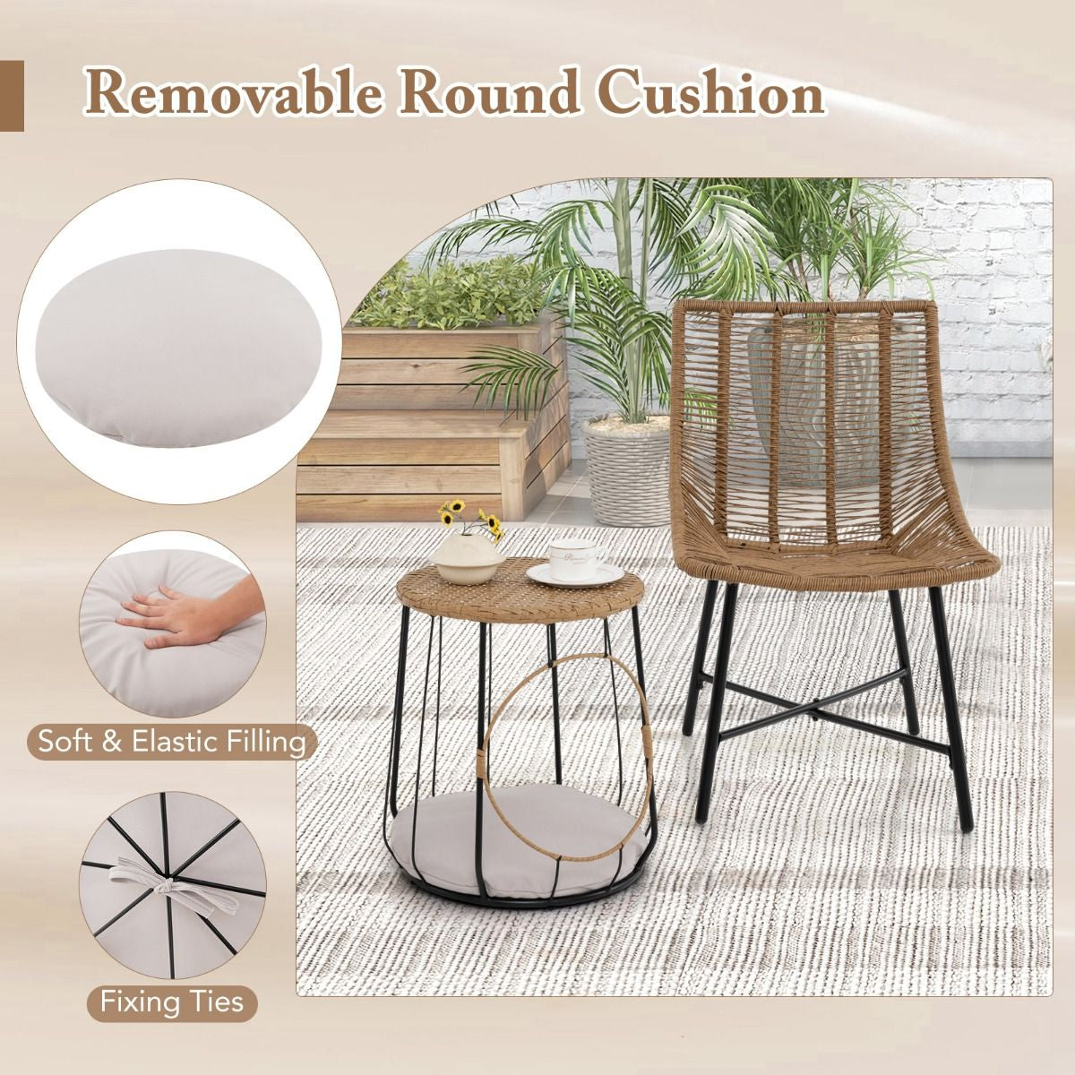 3 Piece Outdoor Furniture Set with Pet House