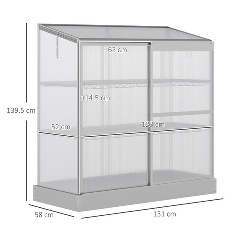 3 Tier Greenhouse Garden Plant Growth Transparent Board 131L X 58W X 140H Cm