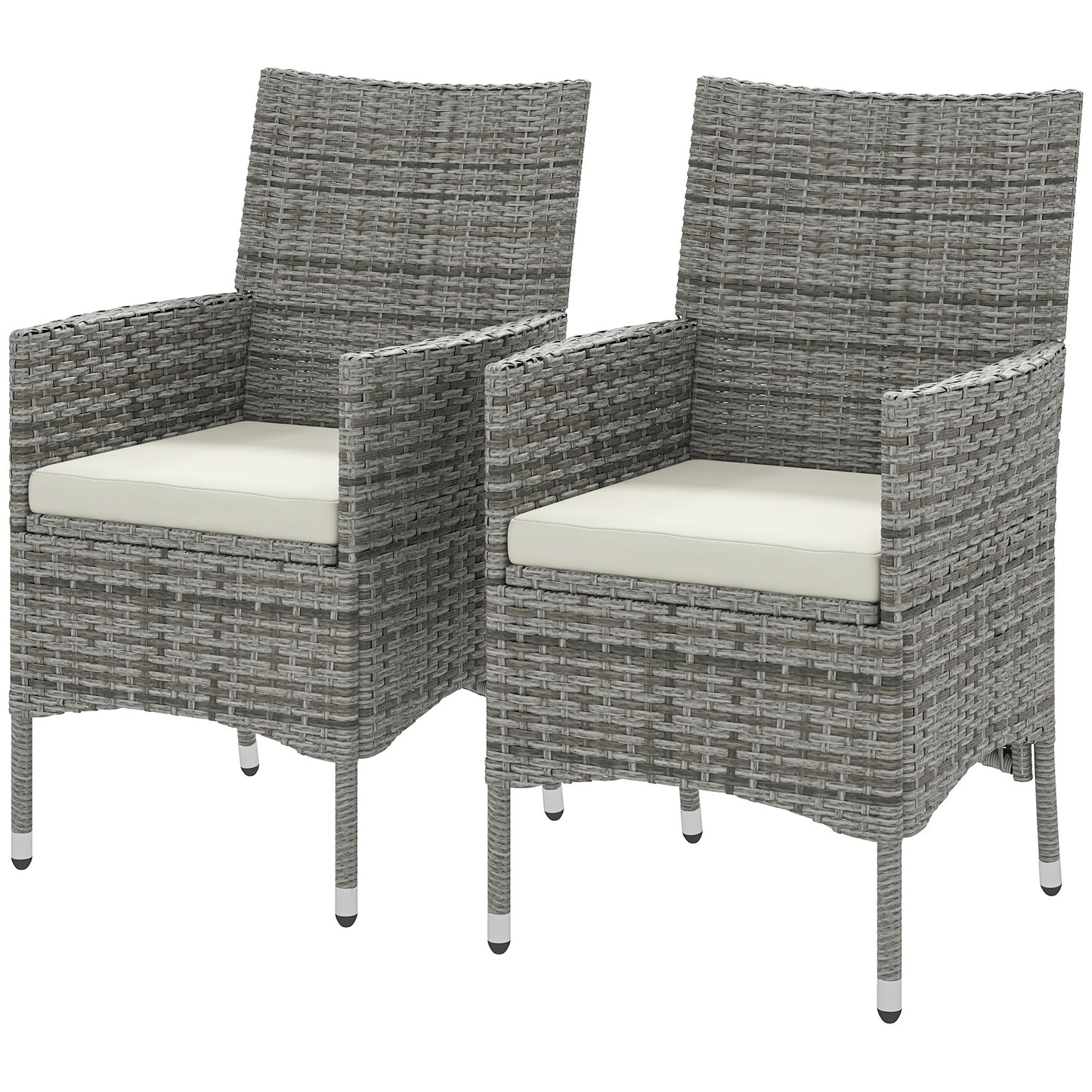 Rattan Chair Patio Sofa Chairs Set Cushioned Outdoor Rattan Furniture Armrests
