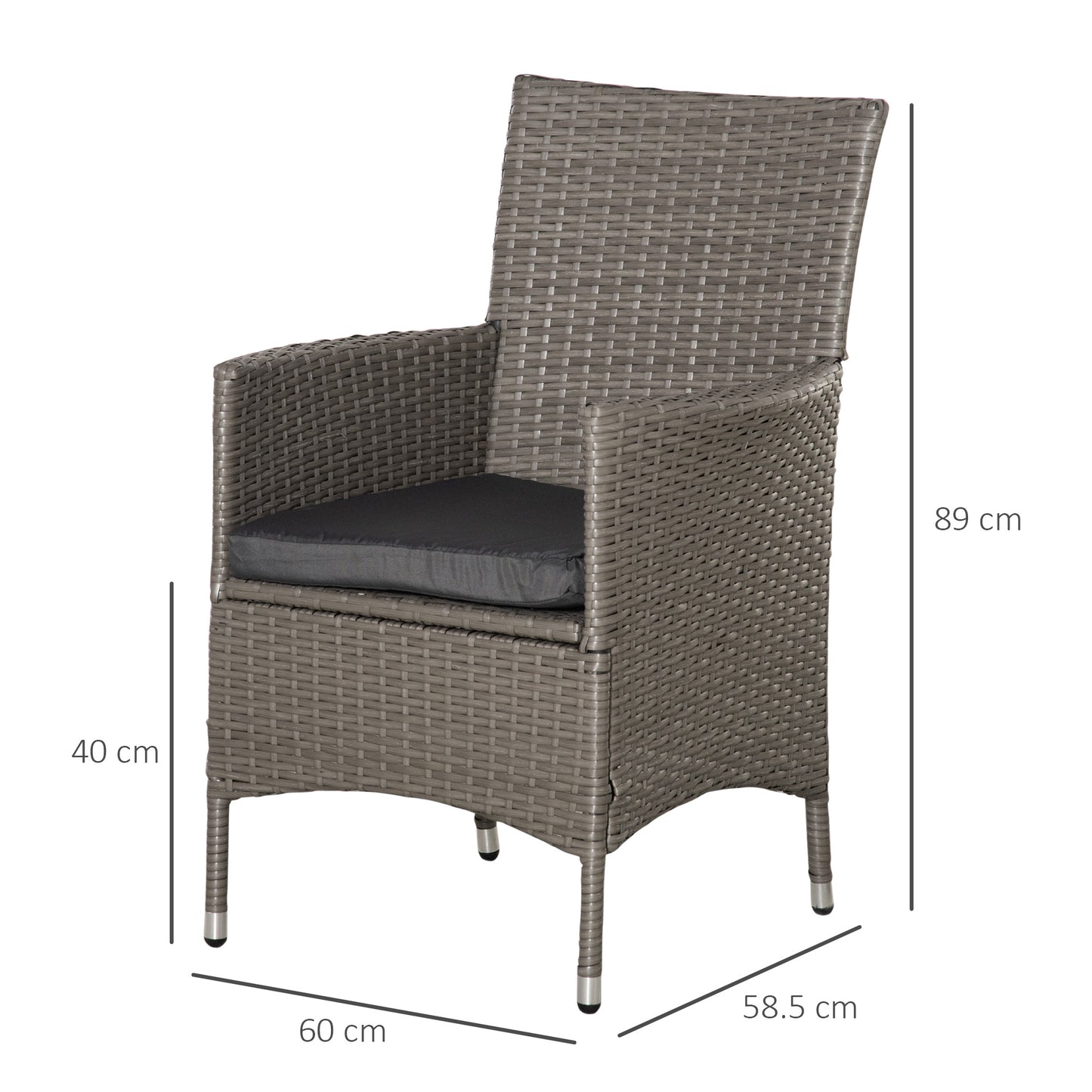 Rattan Chair Patio Sofa Chairs Set Cushioned Outdoor Rattan Furniture Armrests