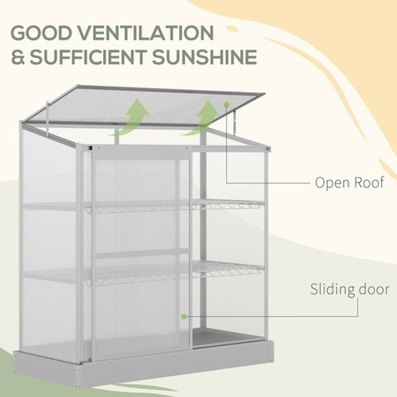3 Tier Greenhouse Garden Plant Growth Transparent Board 131L X 58W X 140H Cm