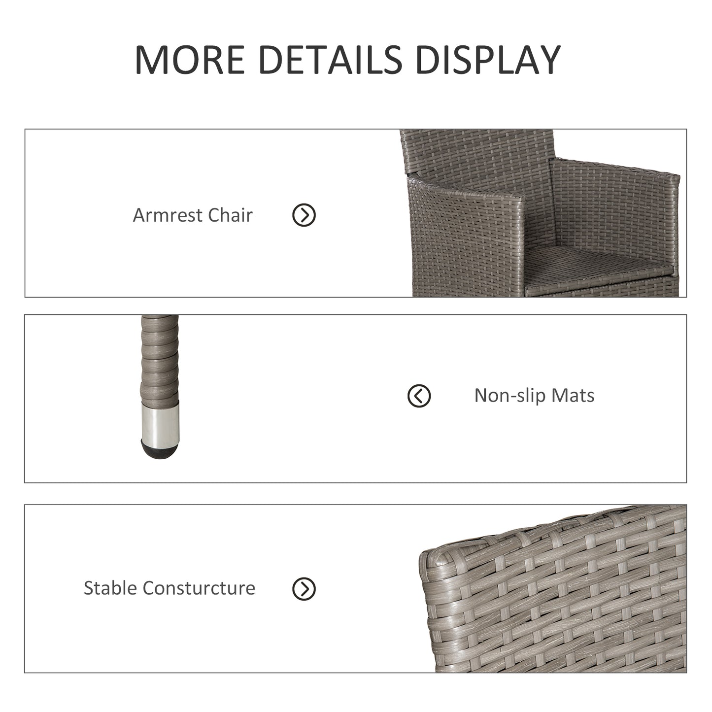 Rattan Chair Patio Sofa Chairs Set Cushioned Outdoor Rattan Furniture Armrests
