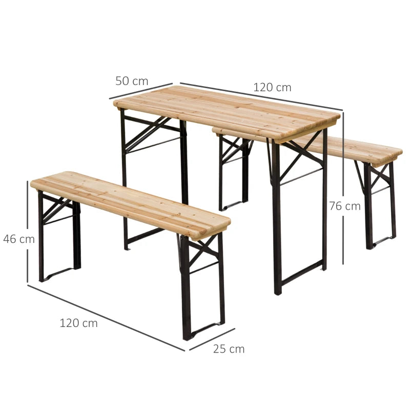Outsunny Portable Folding Camping Picnic Trestle Beer Table