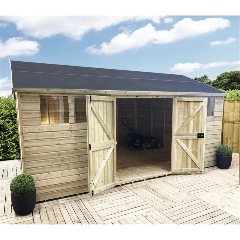Taylorstown 15 Ft. W X 10 Ft. D Solid Wood Garden Shed