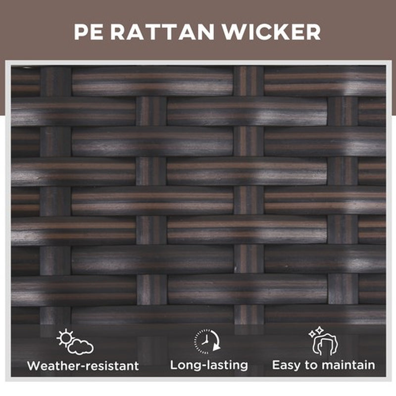 3PC Rattan Sun Lounger Wicker Sofa Day Bed Recliner Furniture Garden Patio Brown