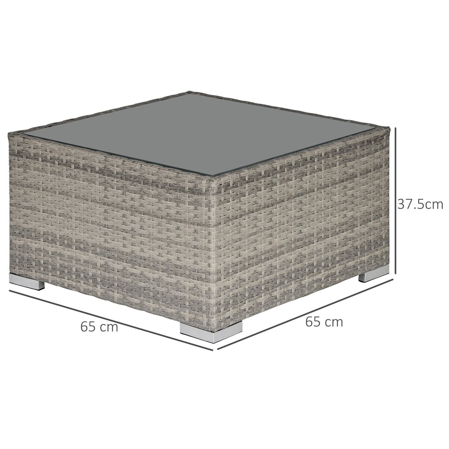 Garden Outdoor Rattan Corner Sofa,Single Sofa,Coffee Table Grey/Deep Grey