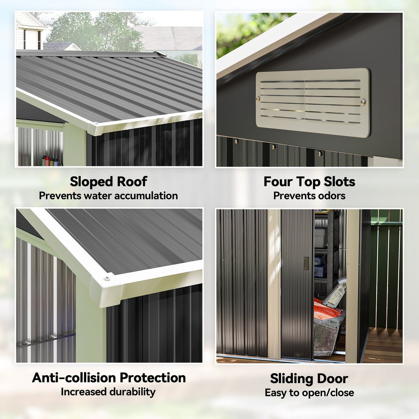 Outsunny 5Ft X 4.3Ft Outdoor Metal Storage Shed with Sliding Door Sloped Roof