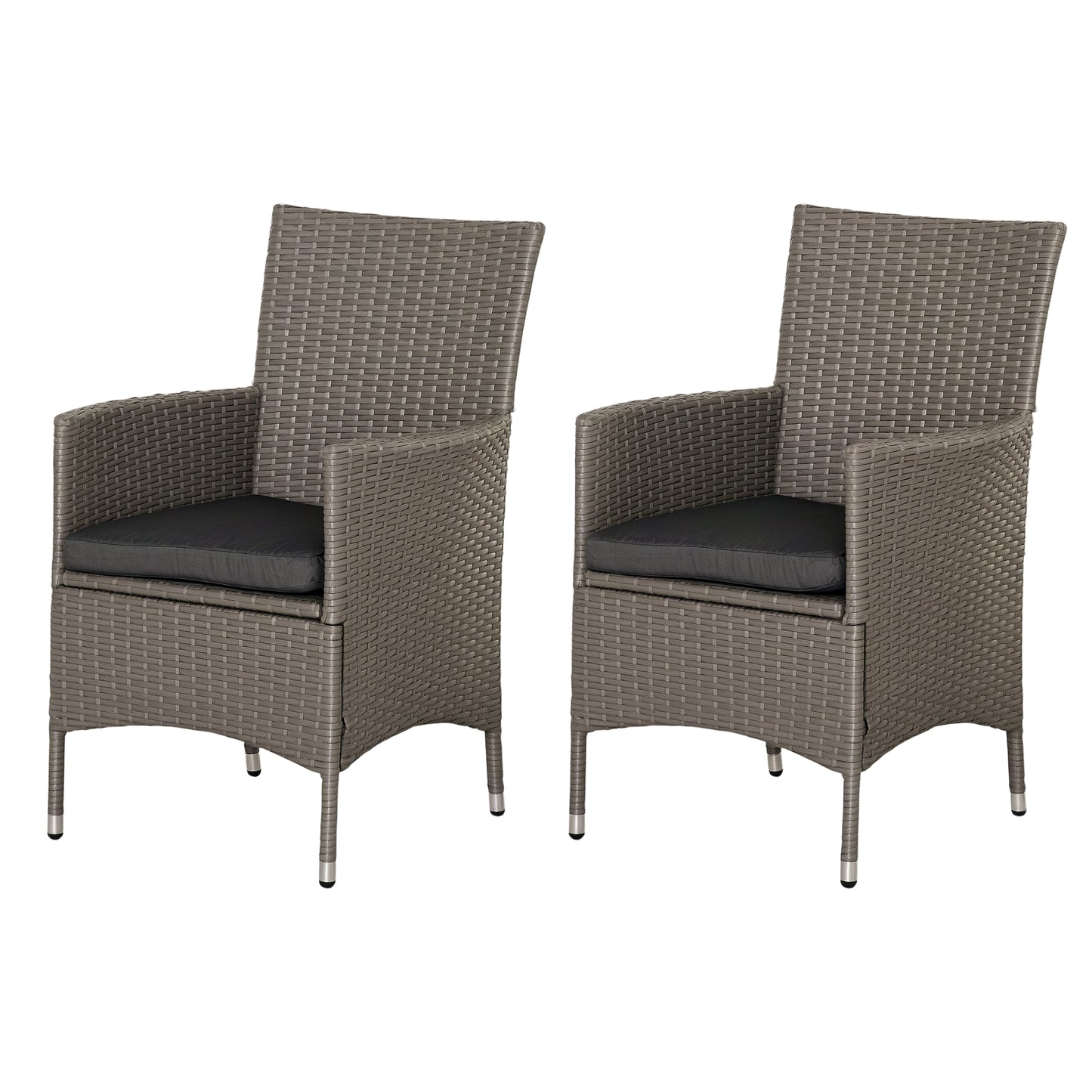Rattan Chair Patio Sofa Chairs Set Cushioned Outdoor Rattan Furniture Armrests