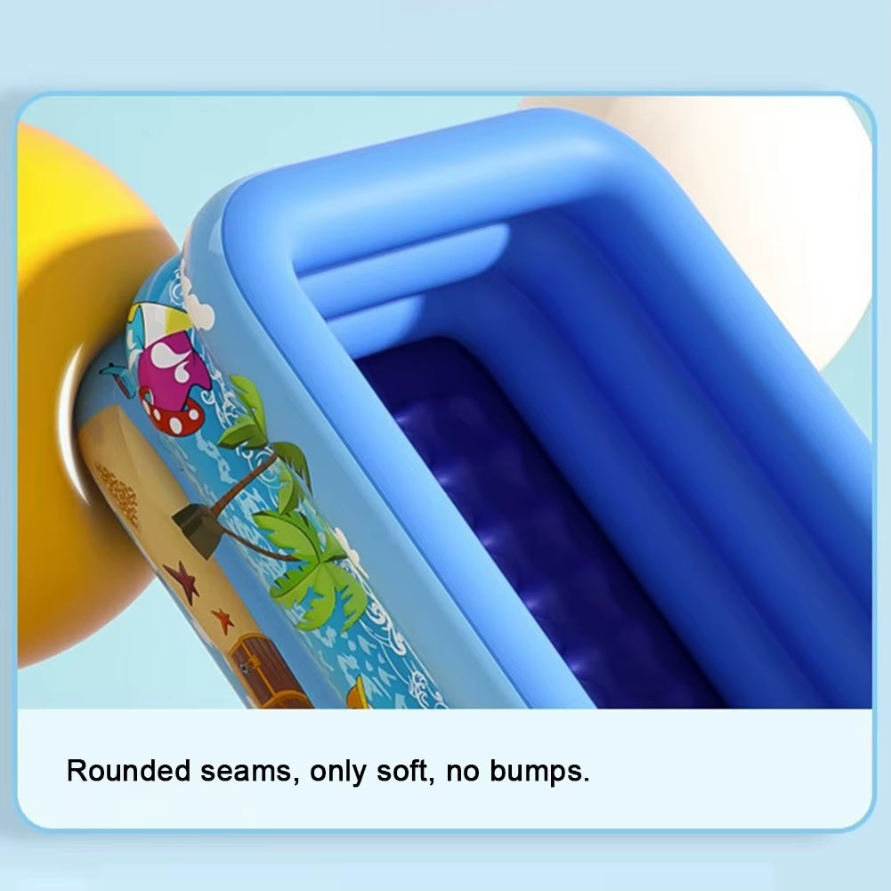 Inflatable Swimming Pool PVC Framed Swimming Pool Cartoon Pattern Water Play Pool for Summer Outdoor Indoor