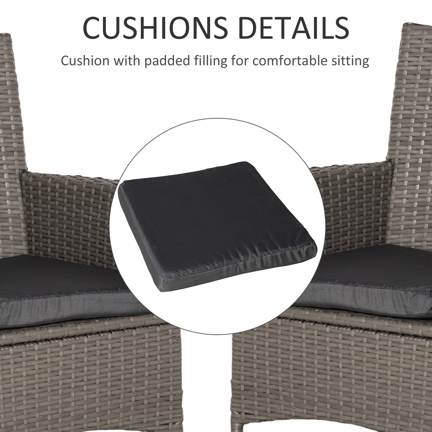 Rattan Chair Patio Sofa Chairs Set Cushioned Outdoor Rattan Furniture Armrests