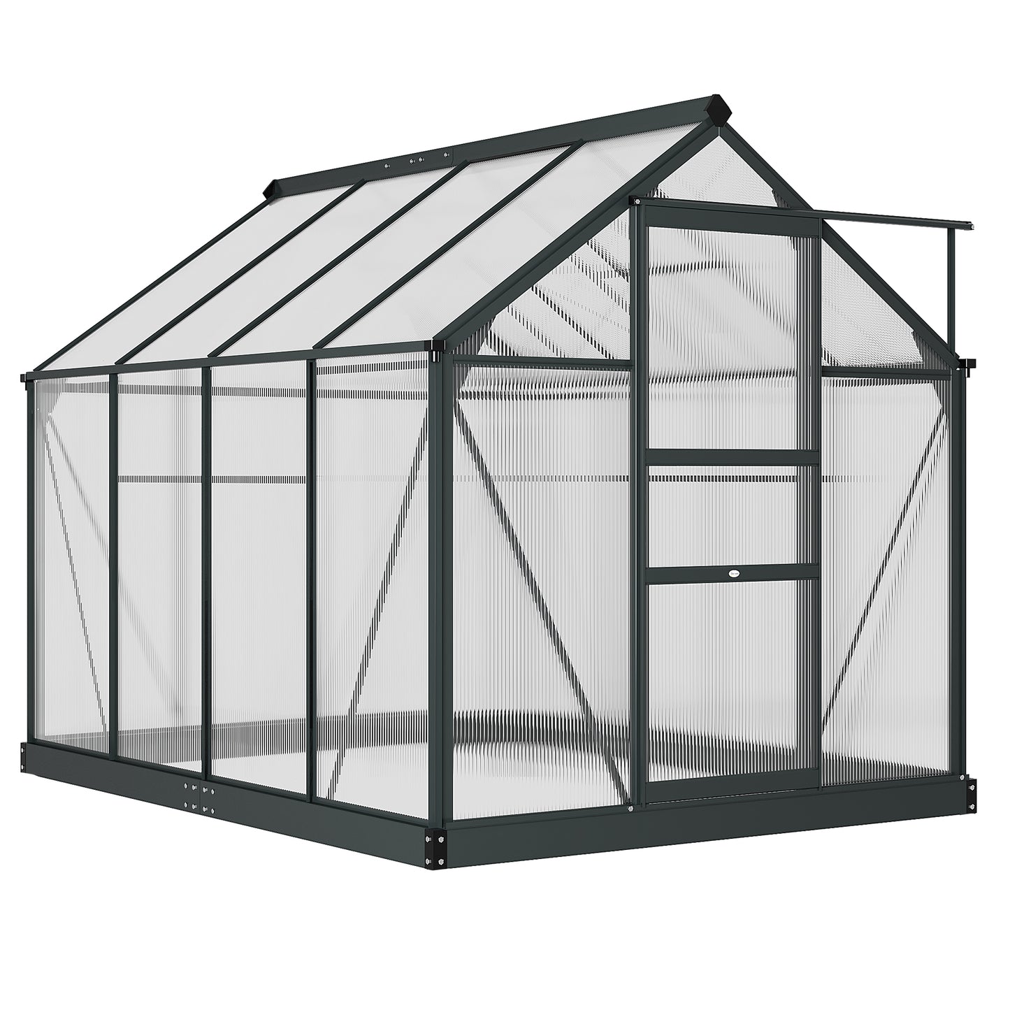 Polycarbonate Walk-In Garden Greenhouse Aluminium Frame Slide Door Window