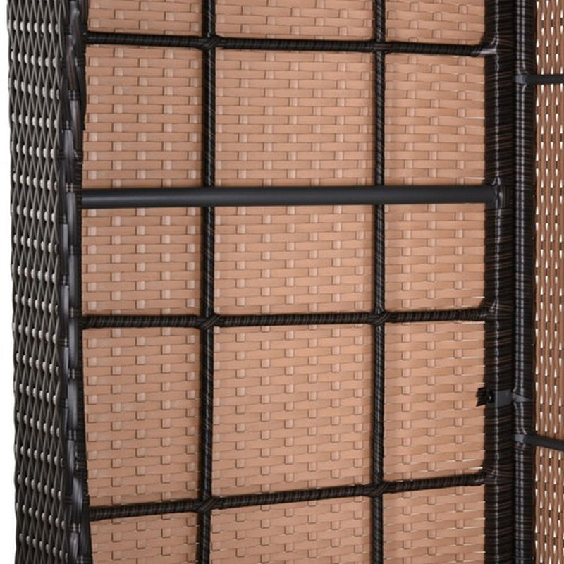 3PC Rattan Sun Lounger Wicker Sofa Day Bed Recliner Furniture Garden Patio Brown