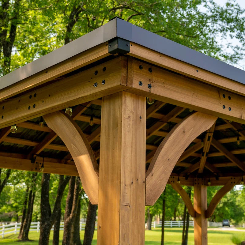 Barrington Cedar Patio Gazebo 4.8M X 3.6M (16Ft X 12Ft)