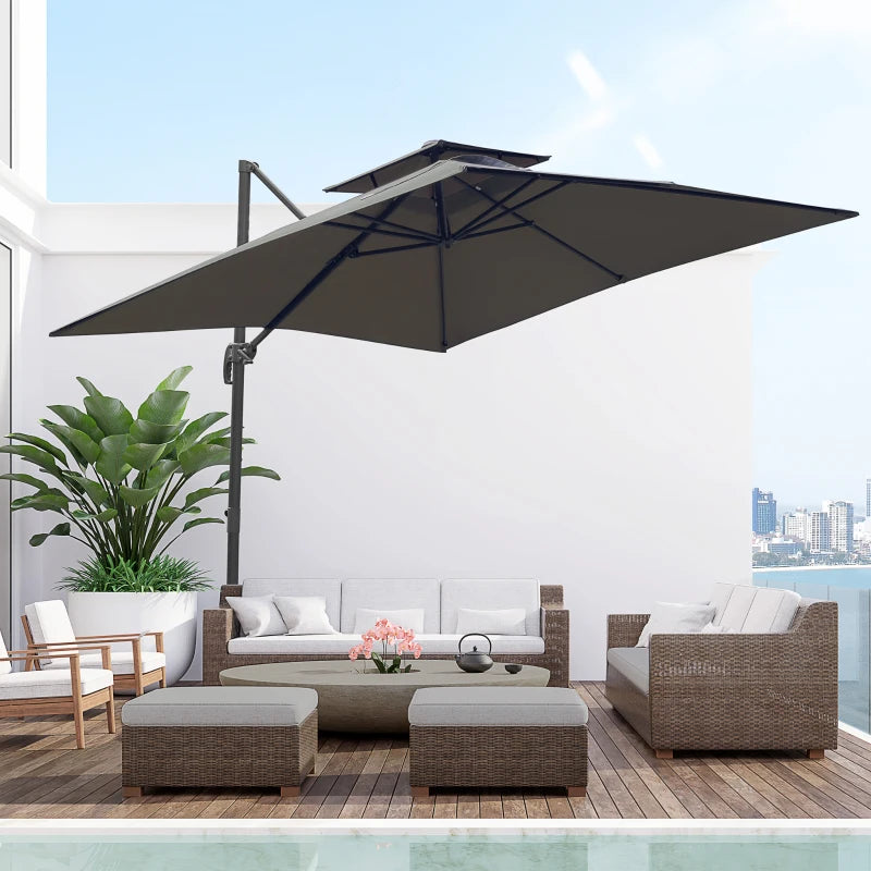 Outsunny Cantilever Parasol 360 Degree Rotation