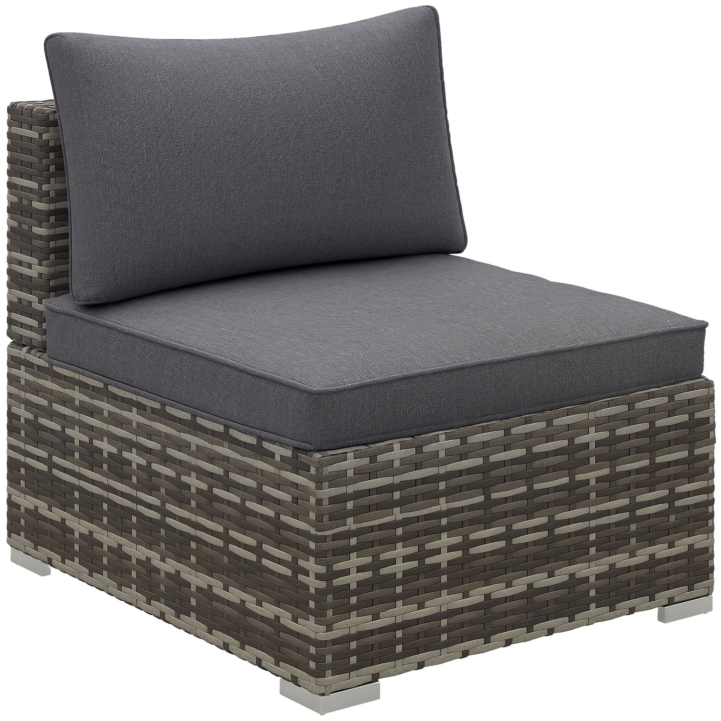 Garden Outdoor Rattan Corner Sofa,Single Sofa,Coffee Table Grey/Deep Grey