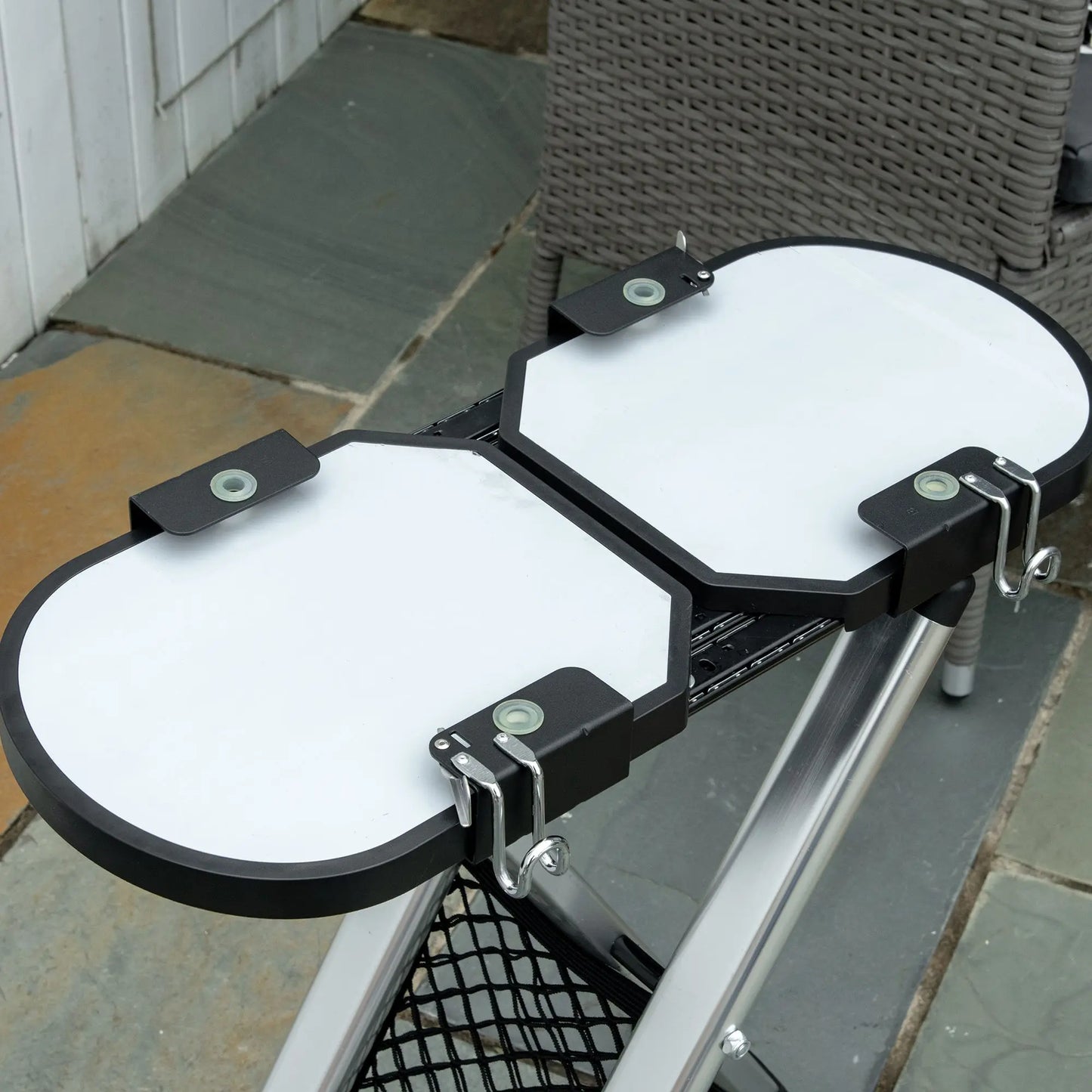 Foldable 2 Burner Gas BBQ Grill Trolley W/ Side Shelves Storage Pocket