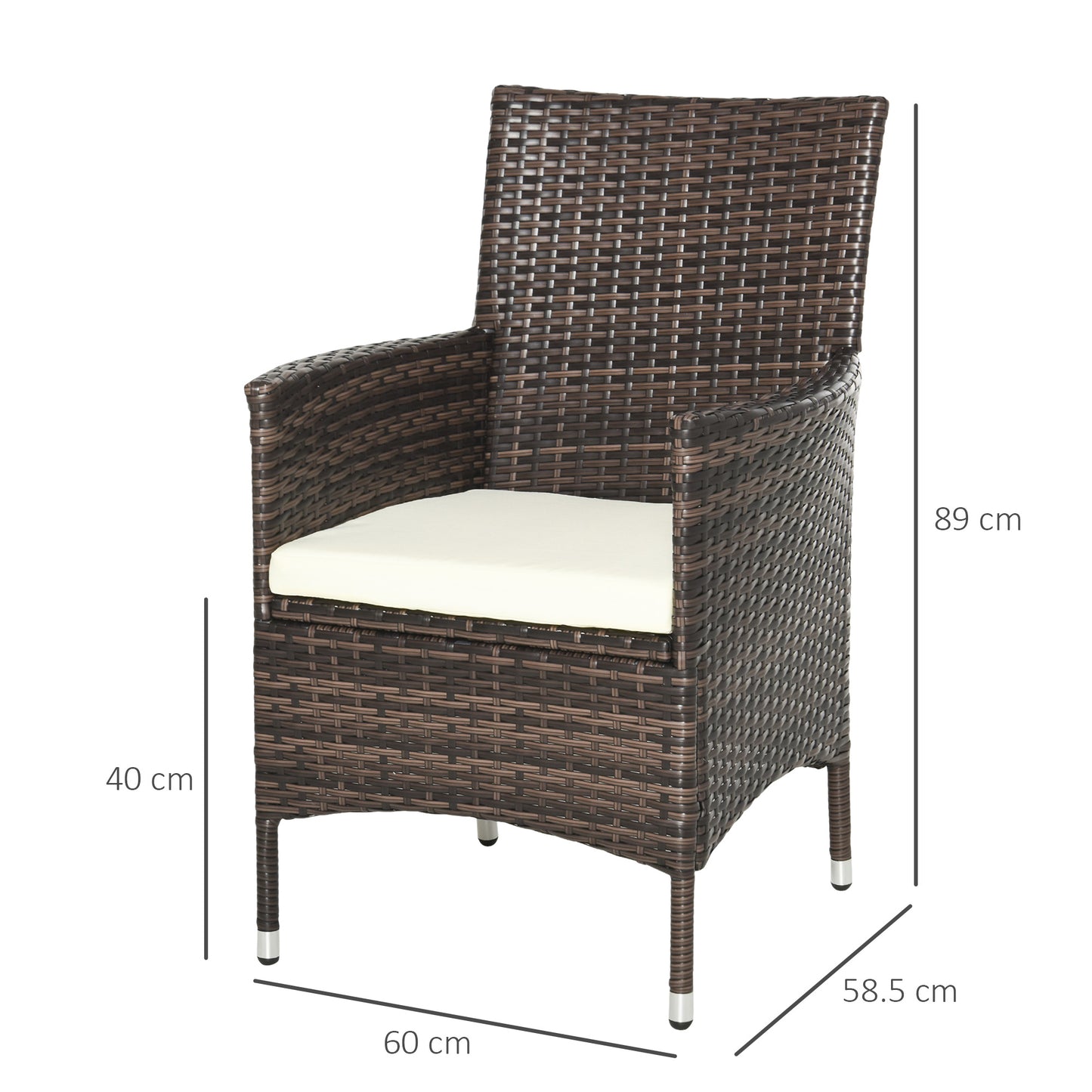 Rattan Chair Patio Sofa Chairs Set Cushioned Outdoor Rattan Furniture Armrests