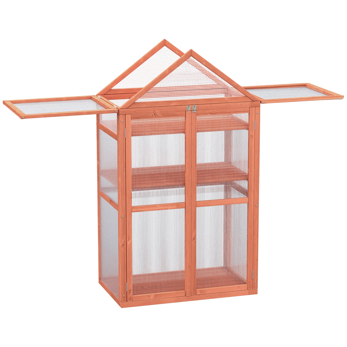 80 X 47 X 138 Cm Wooden Cold Frame Greenhouse for Plants Vegetables Flowers