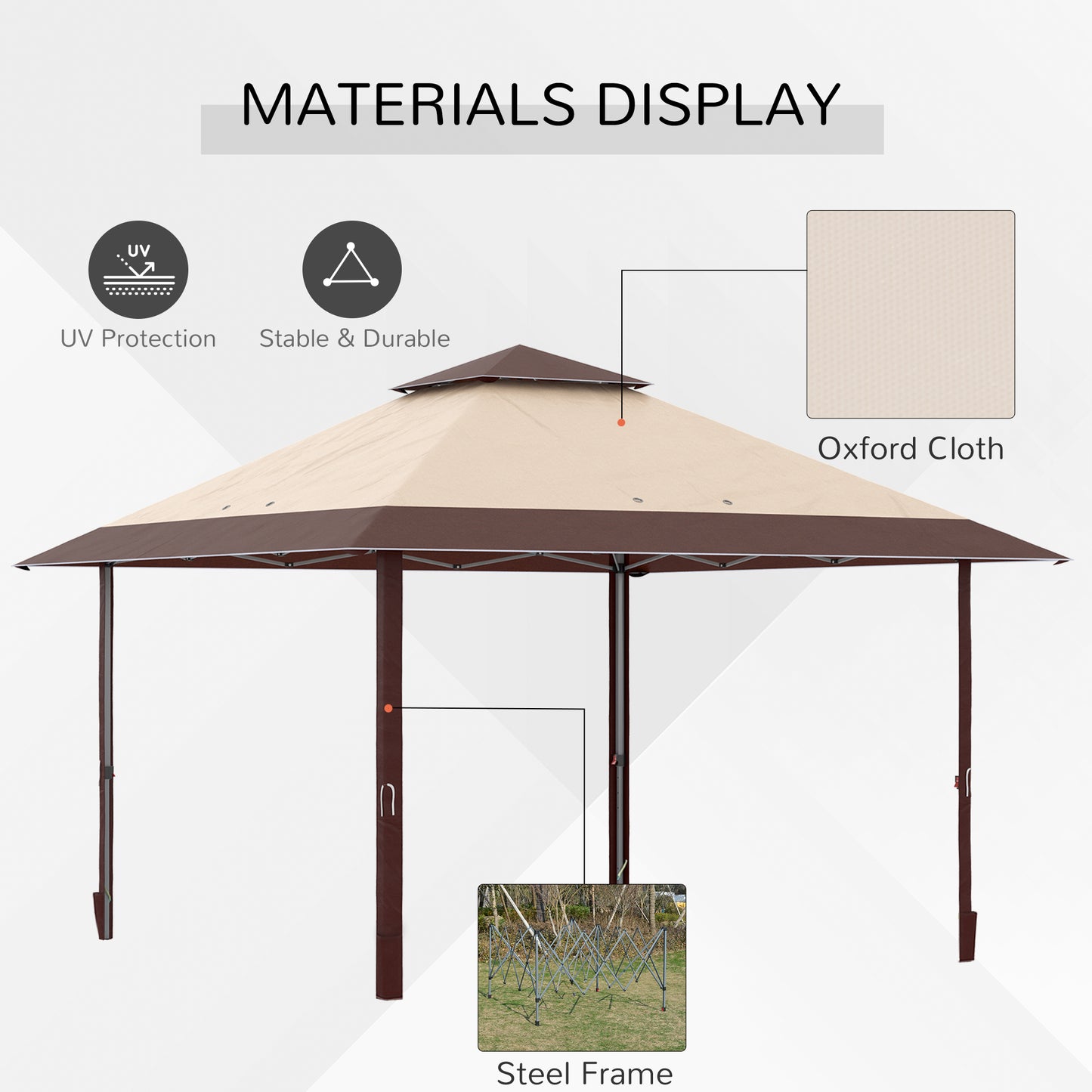 4 X 4M Outdoor Pop up Canopy Tent Gazebo W/ Steel Frame Adjustable Legs and Bag
