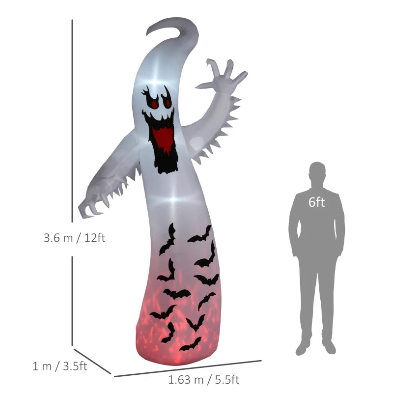 Outsunny 11.8FT Tall Halloween Inflatable Spooky Ghost