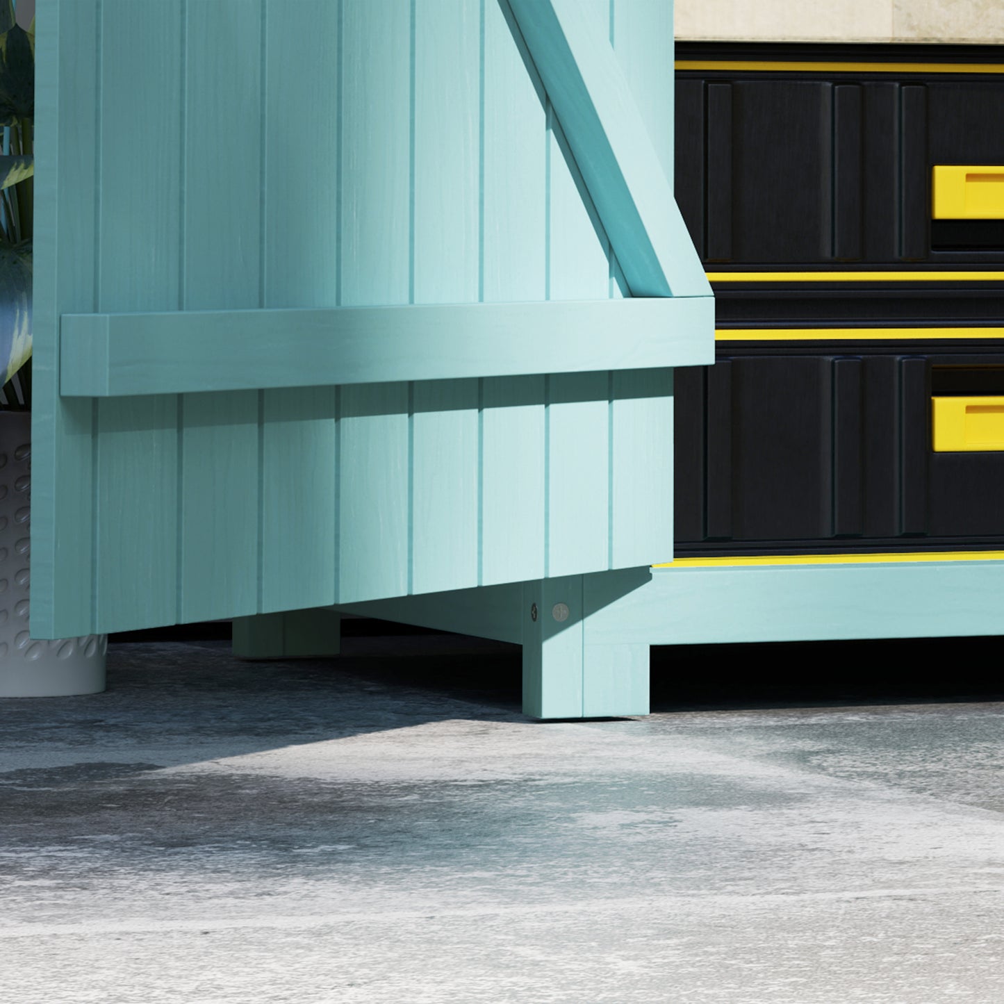 Garden Storage Shed 3 Utility Shelf Tool House W/ Asphalt Roof Lockabke Door