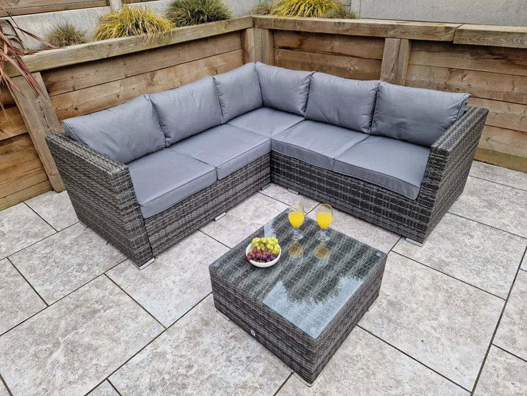 Oryana Rattan 4 - Person Seating Group with Cushions