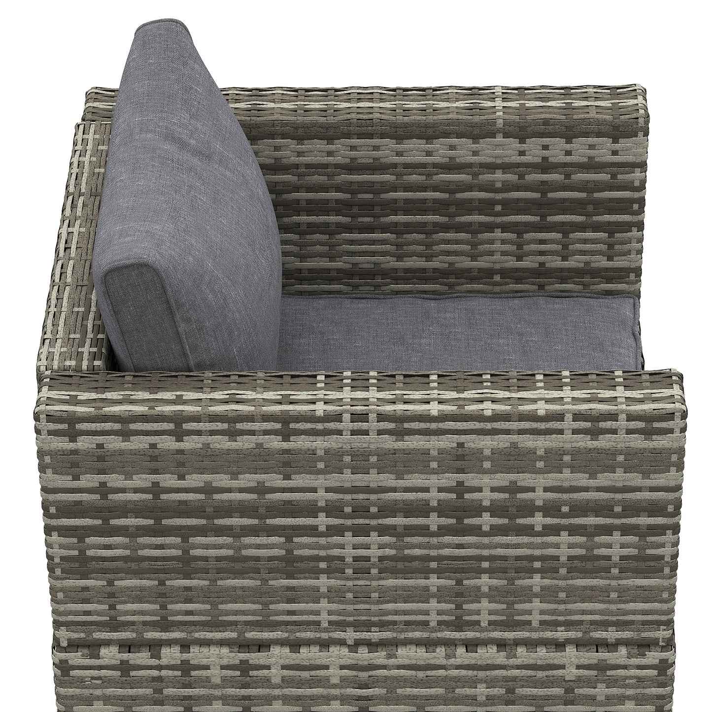 Garden Outdoor Rattan Corner Sofa,Single Sofa,Coffee Table Grey/Deep Grey