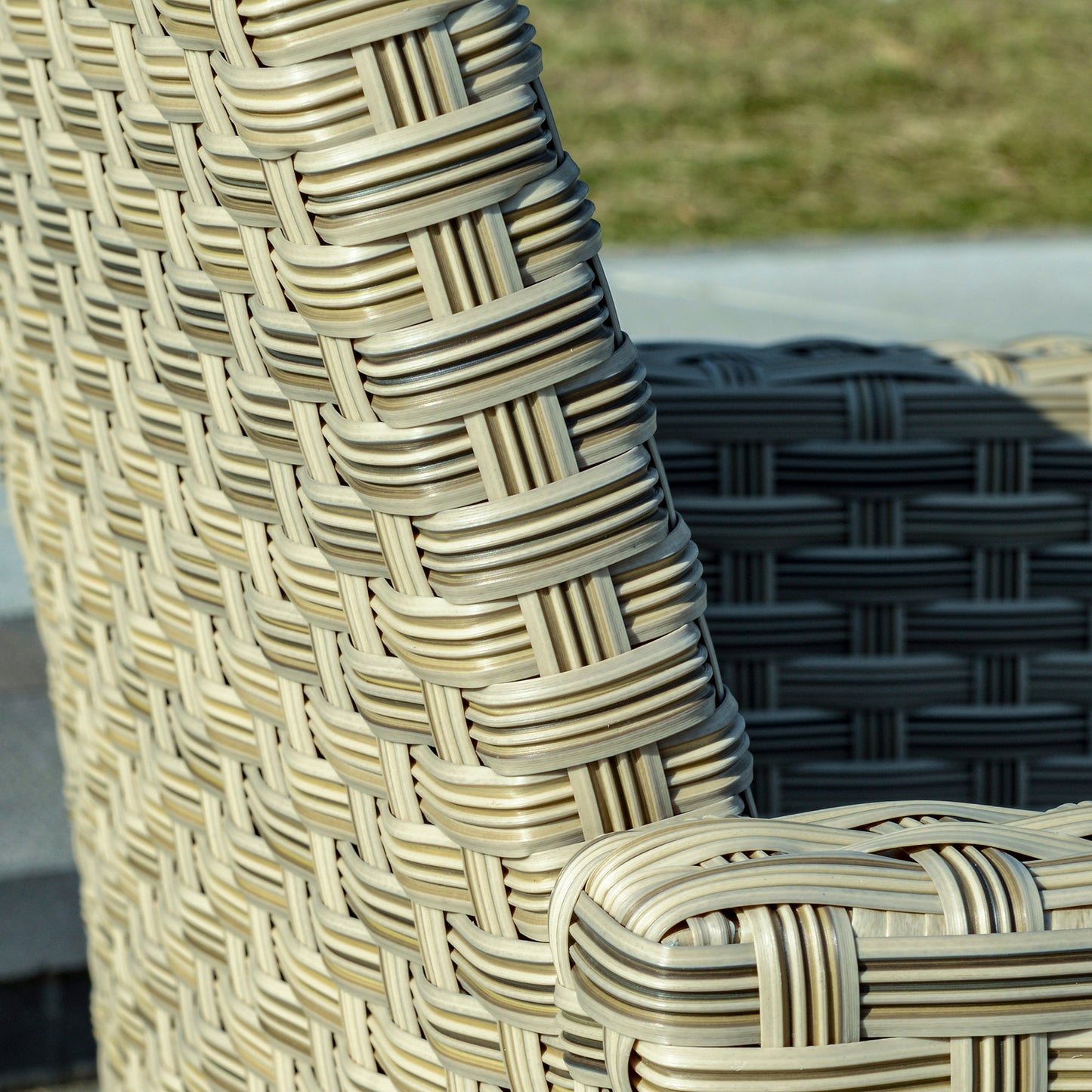 4 Pieces Patio PE Rattan Wicker Sofa Set, Outdoor Conversation Furniture Set