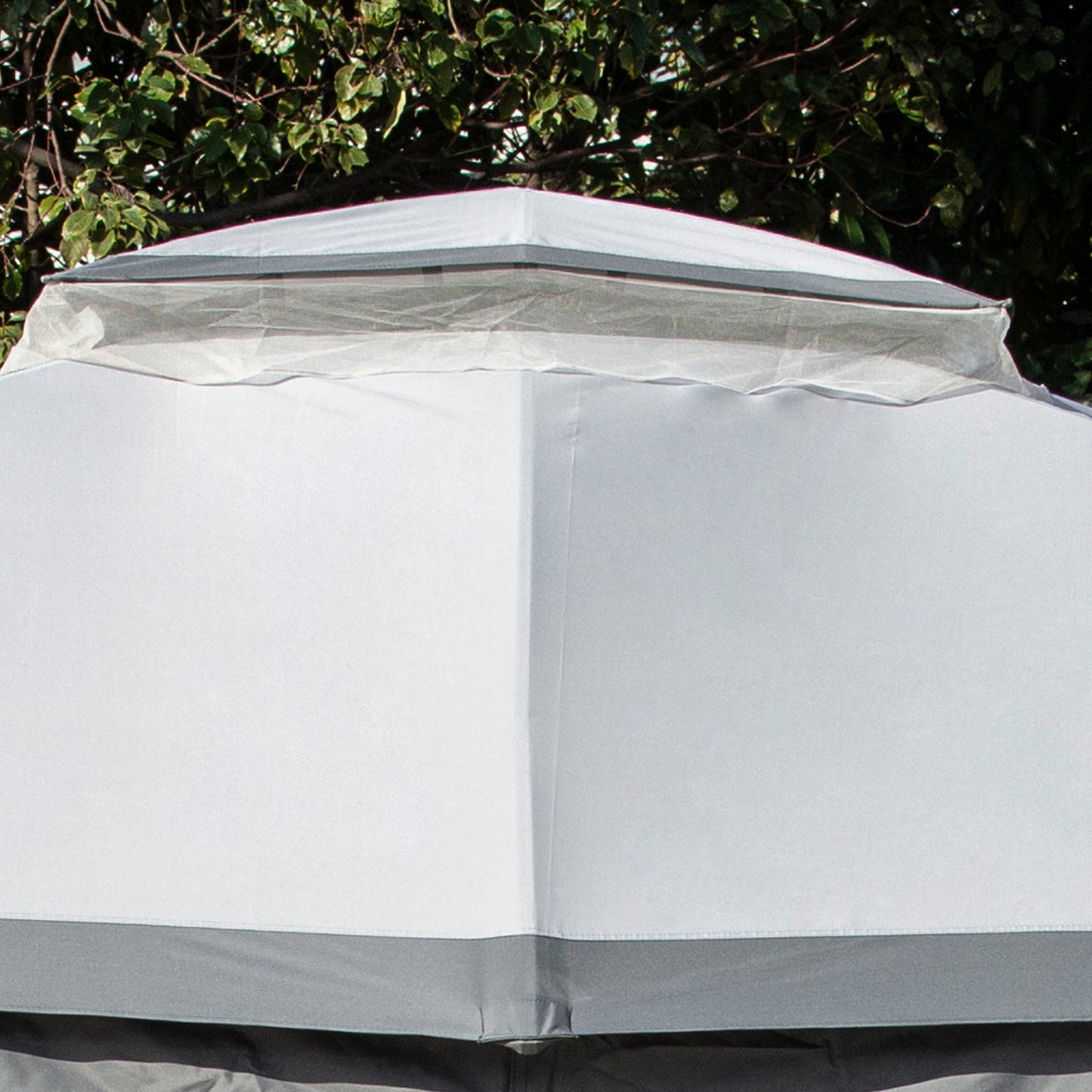 3.7 X 3(M) Outdoor Metal Gazebo 2-Tier Roof Sidewalls Pavilion Marquee Garden
