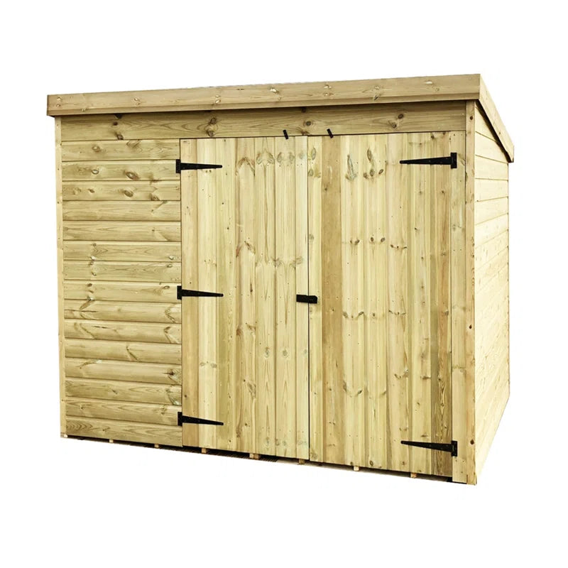 Tonks 8 X 7 Windowless Pressure Treated Tongue and Groove Pent Shed with Double Doors