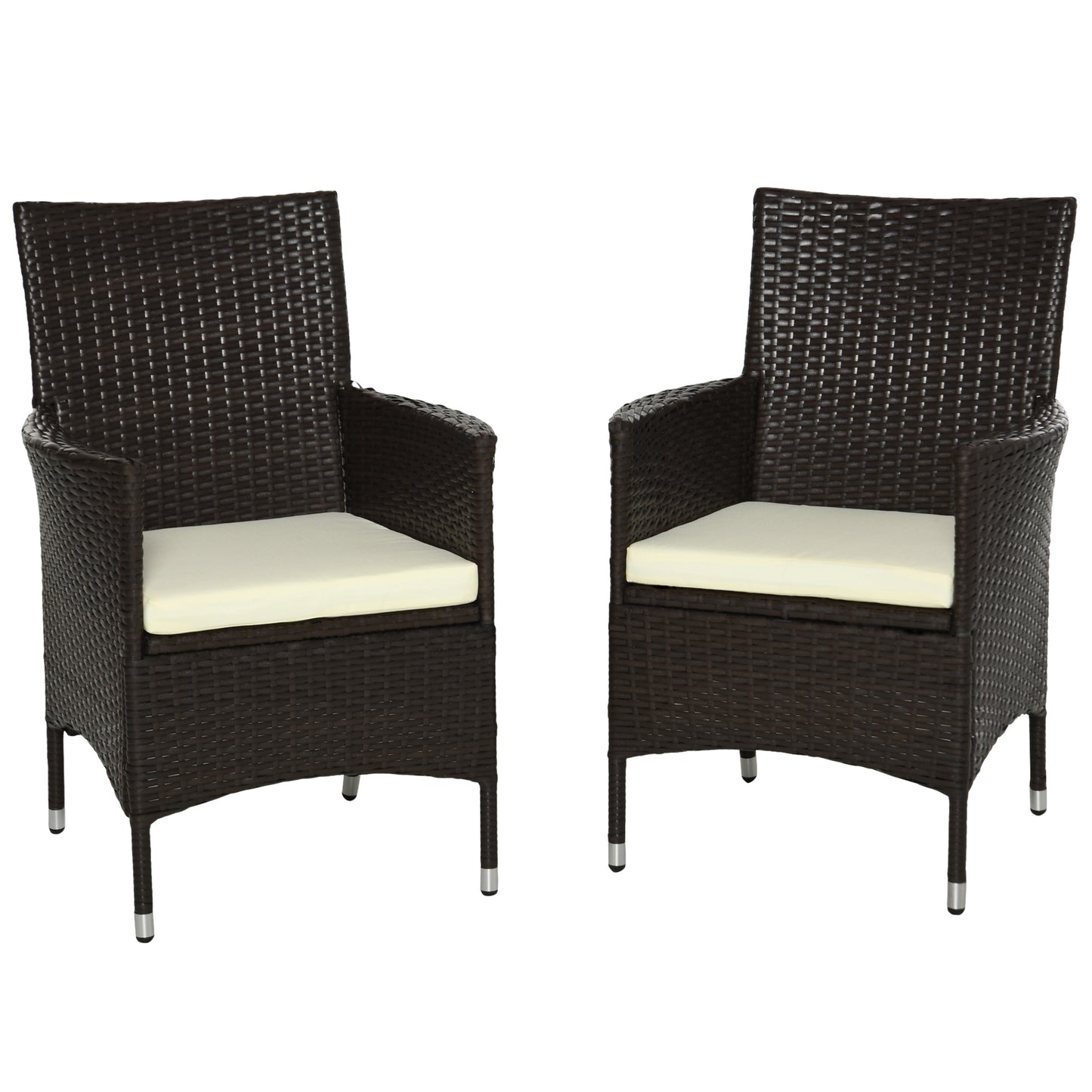 Rattan Chair Patio Sofa Chairs Set Cushioned Outdoor Rattan Furniture Armrests