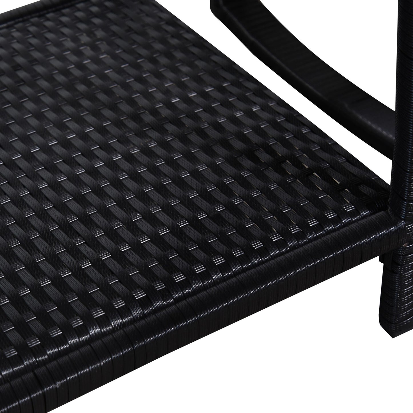 3Pcs Rattan Rocking Set Patio Bistro Table Chairs Conversation W/ Cushion
