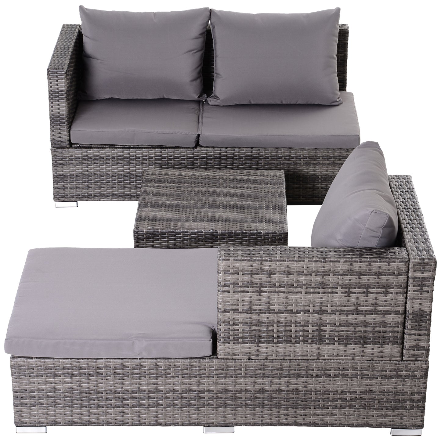 Rattan Garden Furniture Sofa Patio Conservatory Wicker W/Cushion 4-Seater
