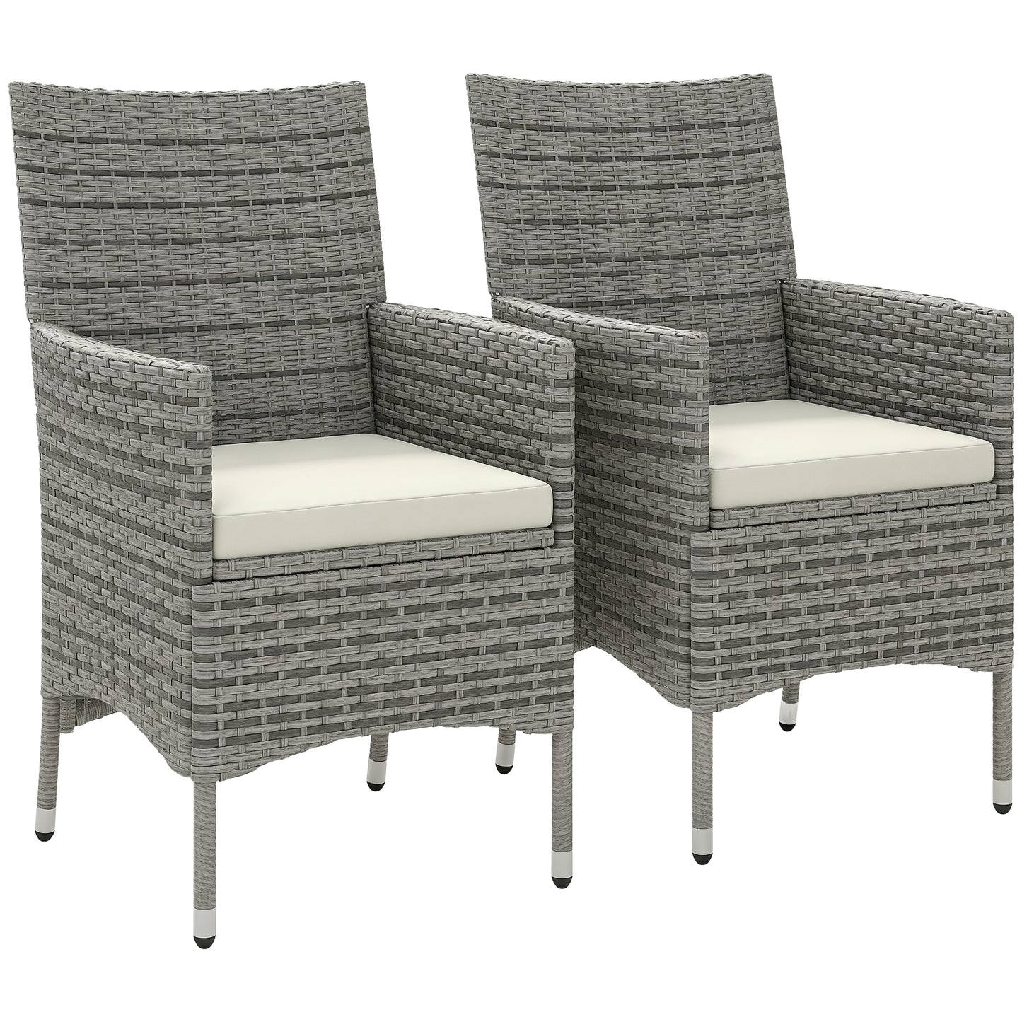 Rattan Chair Patio Sofa Chairs Set Cushioned Outdoor Rattan Furniture Armrests